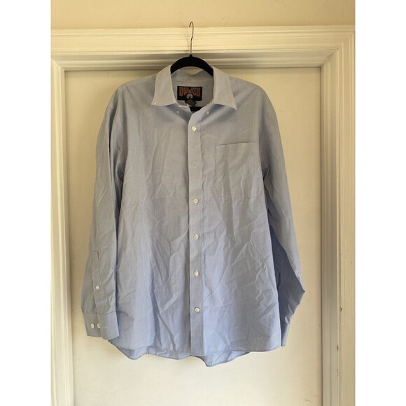 Duluth Trading Button Down Shirt Men Size L White & Blue Checkered Plaid Gingham - Picture 2 of 7